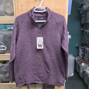 Stormpack Sunice Size L Heathered Purple Fleece Lined 1/4 Zip Pullover Sweater